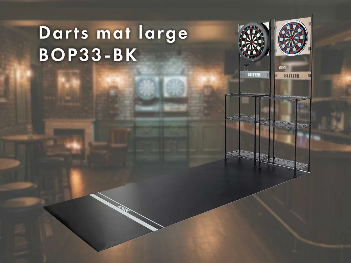 BOP33-BKの公式使用例。マット上のボード、スタンド、ダーツは付属品ではありません。