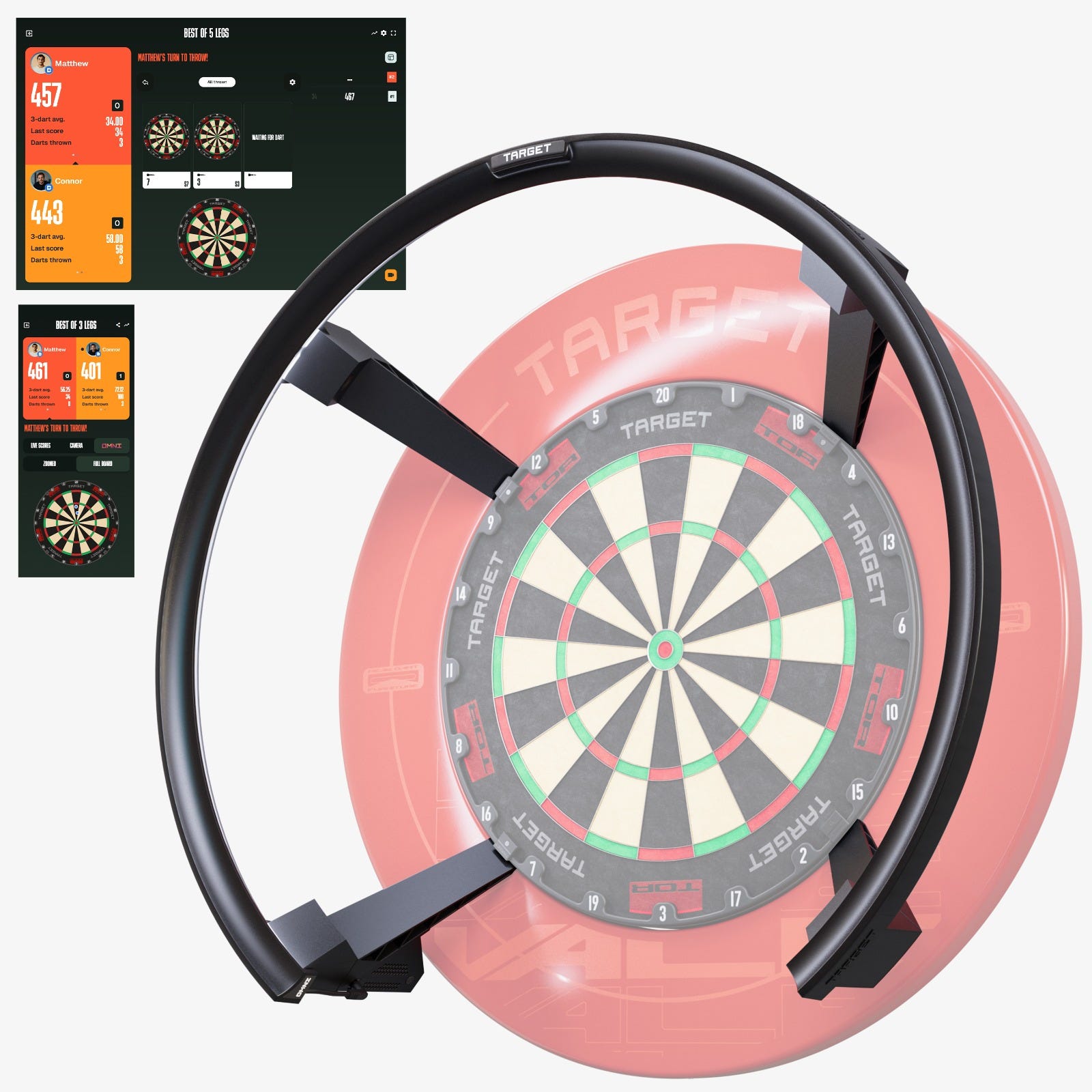 TARGET公式：リングと4本の脚でボードを囲む